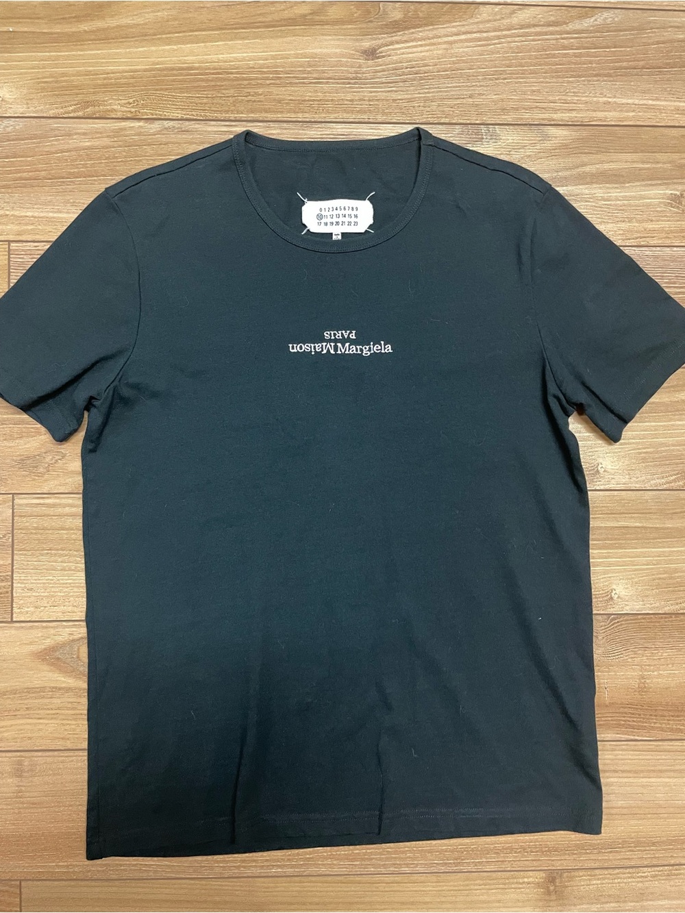 Maison Martin Margiela Men’s Black Logo Crew Neck T-Shirt